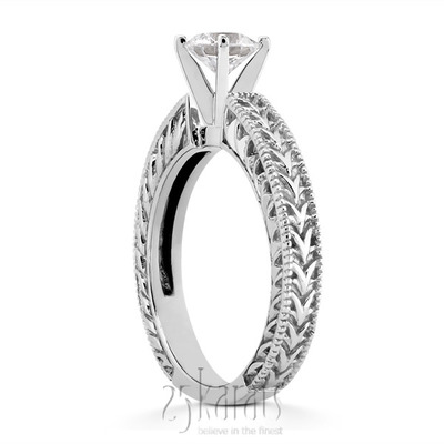 Vintage Solitaire Diamond Bridal Ring - view 3