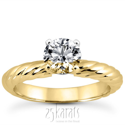 Antique Solitaire Diamond Bridal Ring - view 2