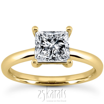 Princesss cut Solitaire Diamond Bridal Ring  (0.06 ct. tw.)  - view 2