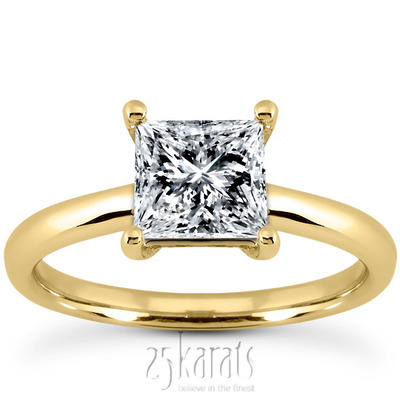 Princesss cut Solitaire Diamond Bridal Ring  (0.06 ct. tw.)  - view 2 of 5