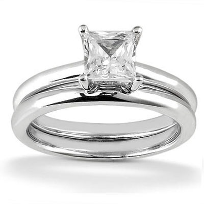 Princesss Solitaire Diamond Bridal Ring (0.12 ct.tw.) - view 5