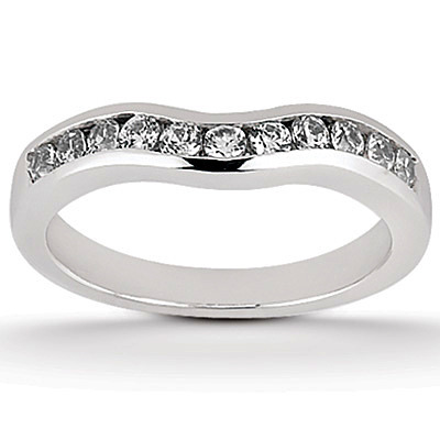 Round Cut Channel Set Curved Diamond Bridal Ring (0.28 ct. tw.) - view 4