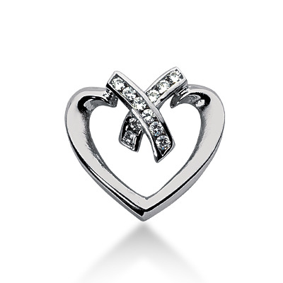 0.22 CT Diamond Heart Shape Pendant