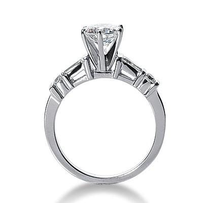 Baguette and Round Diamond Engagement Ring (0.34 ct. tw) - view 2