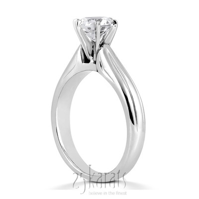 Engraved Six Prong Diamond Engagement Ring - view 3