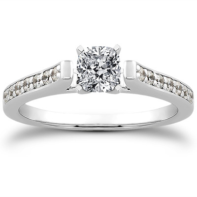 Classic Cathedral Pave Set Diamond Bridal Ring (0.21 t.c.w.) - view 25