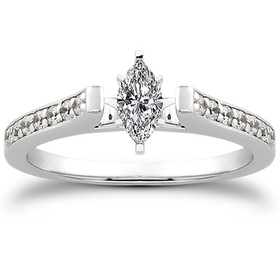 Classic Cathedral Pave Set Diamond Bridal Ring (0.21 t.c.w.) - view 22