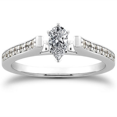 Classic Cathedral Pave Set Diamond Bridal Ring (0.21 t.c.w.) - view 20