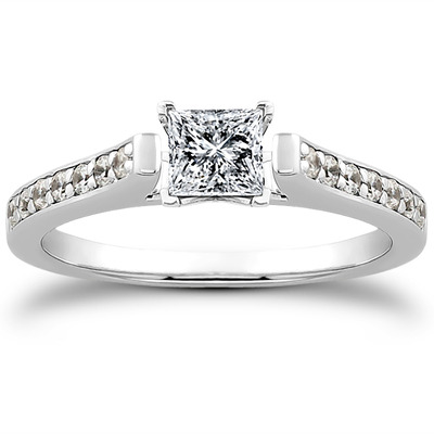 Classic Cathedral Pave Set Diamond Bridal Ring (0.21 t.c.w.) - view 19