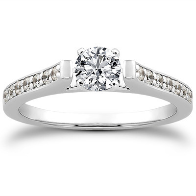 Classic Cathedral Pave Set Diamond Bridal Ring (0.21 t.c.w.) - view 1 of 31