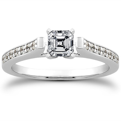 Classic Cathedral Pave Set Diamond Bridal Ring (0.21 t.c.w.) - view 16