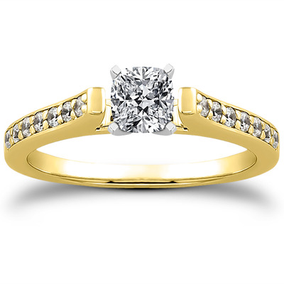 Classic Cathedral Pave Set Diamond Bridal Ring (0.21 t.c.w.) - view 14