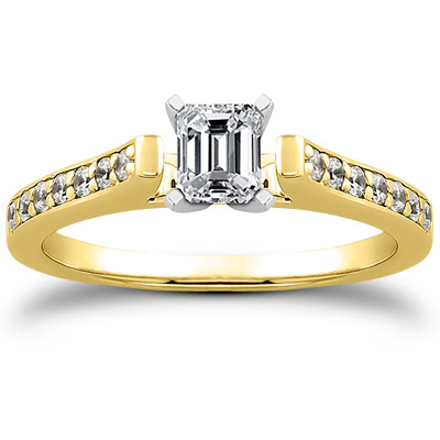 Classic Cathedral Pave Set Diamond Bridal Ring (0.21 t.c.w.) - view 13