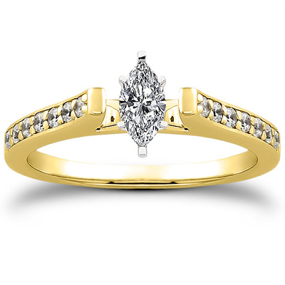 Classic Cathedral Pave Set Diamond Bridal Ring (0.21 t.c.w.) - view 11