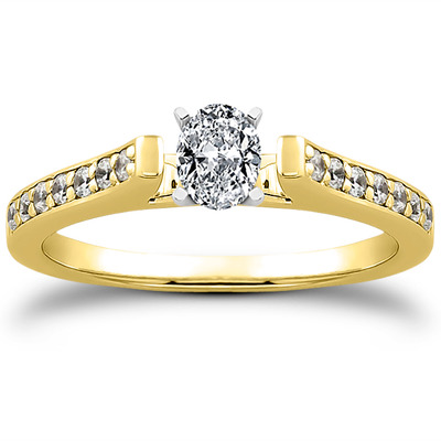 Classic Cathedral Pave Set Diamond Bridal Ring (0.21 t.c.w.) - view 10