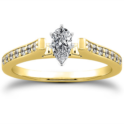 Classic Cathedral Pave Set Diamond Bridal Ring (0.21 t.c.w.) - view 9