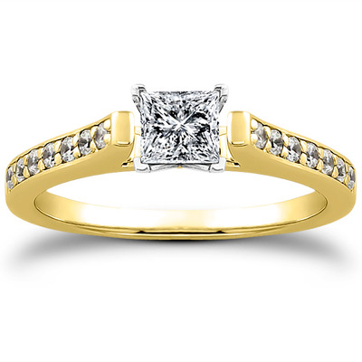 Classic Cathedral Pave Set Diamond Bridal Ring (0.21 t.c.w.) - view 8