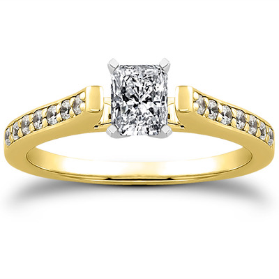 Classic Cathedral Pave Set Diamond Bridal Ring (0.21 t.c.w.) - view 7