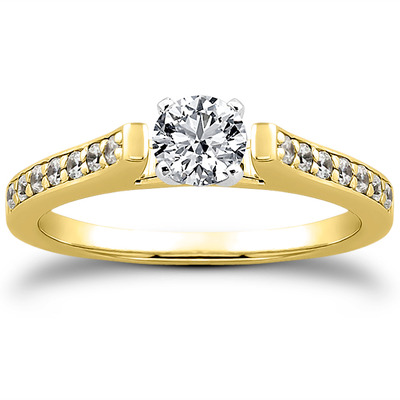 Classic Cathedral Pave Set Diamond Bridal Ring (0.21 t.c.w.) - view 6