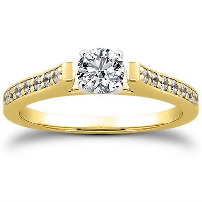 Classic Cathedral Pave Set Diamond Bridal Ring (0.21 t.c.w.) - view 6 of 31