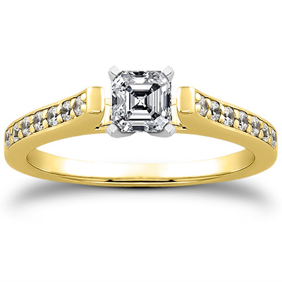 Classic Cathedral Pave Set Diamond Bridal Ring (0.21 t.c.w.) - view 5