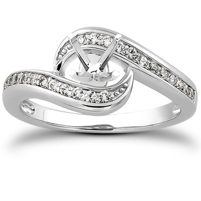 Bypass Shank Pave Setting Diamond Bridal Ring (0.24 t.c.w.) - view 25