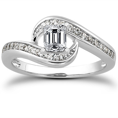 Bypass Shank Pave Setting Diamond Bridal Ring (0.24 t.c.w.) - view 23