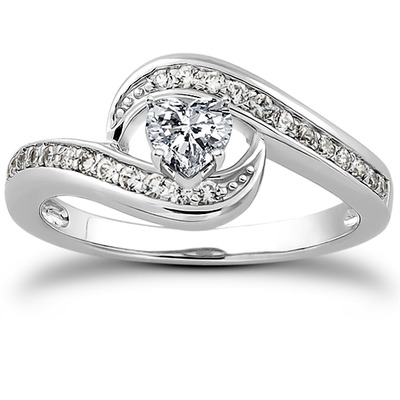 Bypass Shank Pave Setting Diamond Bridal Ring (0.24 t.c.w.) - view 22