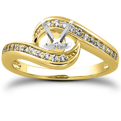 Bypass Shank Pave Setting Diamond Bridal Ring (0.24 t.c.w.) - view 14