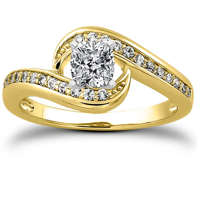 Bypass Shank Pave Setting Diamond Bridal Ring (0.24 t.c.w.) - view 13