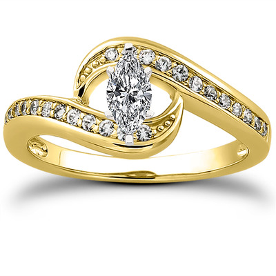 Bypass Shank Pave Setting Diamond Bridal Ring (0.24 t.c.w.) - view 10