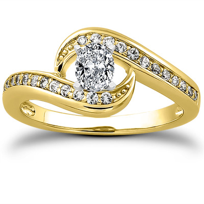 Bypass Shank Pave Setting Diamond Bridal Ring (0.24 t.c.w.) - view 9