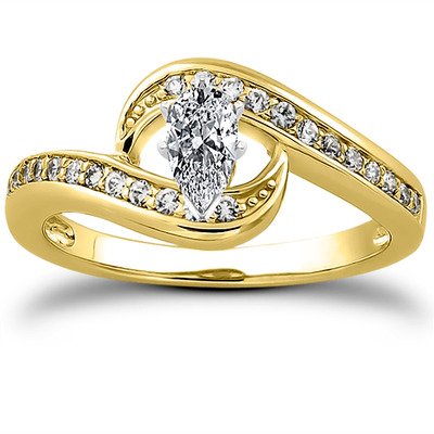 Bypass Shank Pave Setting Diamond Bridal Ring (0.24 t.c.w.) - view 8