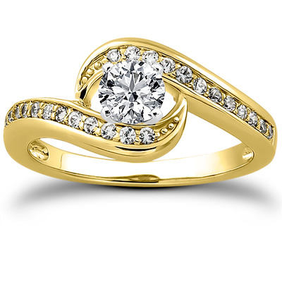 Bypass Shank Pave Setting Diamond Bridal Ring (0.24 t.c.w.) - view 5