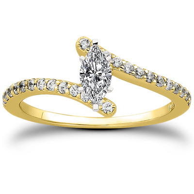 Petite Diamond Accented Engagement Ring (0.26 t.c.w.) - view 10