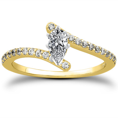 Petite Diamond Accented Engagement Ring (0.26 t.c.w.) - view 8