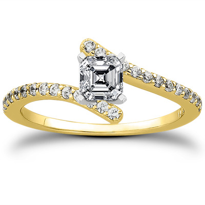 Petite Diamond Accented Engagement Ring (0.26 t.c.w.) - view 4