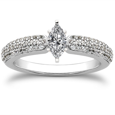 Pave Set Diamond Bridal Ring (0.37 t.c.w.) - view 19