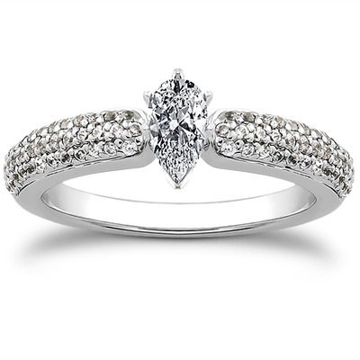 Pave Set Diamond Bridal Ring (0.37 t.c.w.) - view 17