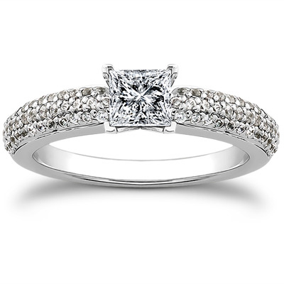 Pave Set Diamond Bridal Ring (0.37 t.c.w.) - view 16