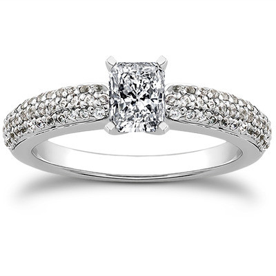 Pave Set Diamond Bridal Ring (0.37 t.c.w.) - view 1