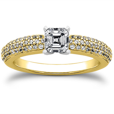 Pave Set Diamond Bridal Ring (0.37 t.c.w.) - view 2