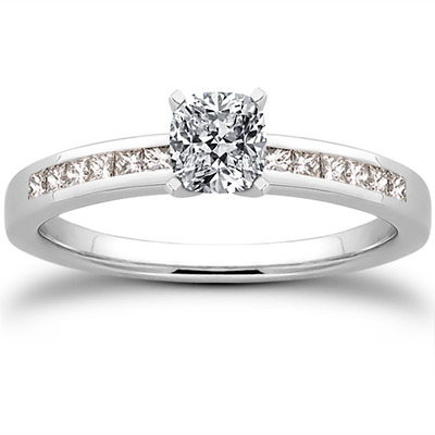 Channel Set Petite Diamond Engagement Ring (0.14 ct. t.w..) - view 22