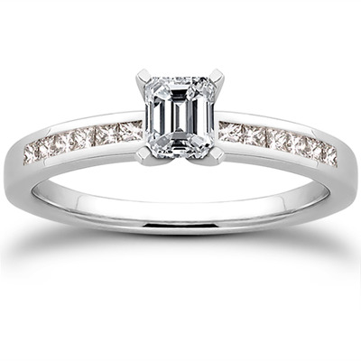 Channel Set Petite Diamond Engagement Ring (0.14 ct. t.w..) - view 21