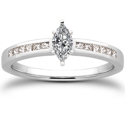 Channel Set Petite Diamond Engagement Ring (0.14 ct. t.w..) - view 19