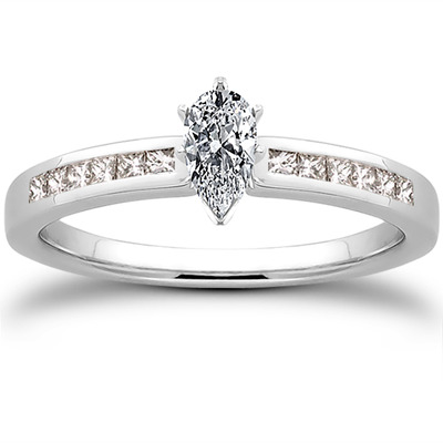 Channel Set Petite Diamond Engagement Ring (0.14 ct. t.w..) - view 17