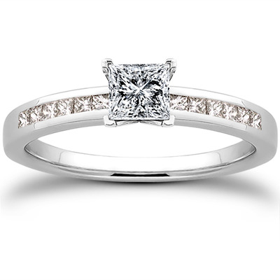 Channel Set Petite Diamond Engagement Ring (0.14 ct. t.w..) - view 16