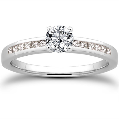 Channel Set Petite Diamond Engagement Ring (0.14 ct. t.w..) - view 14