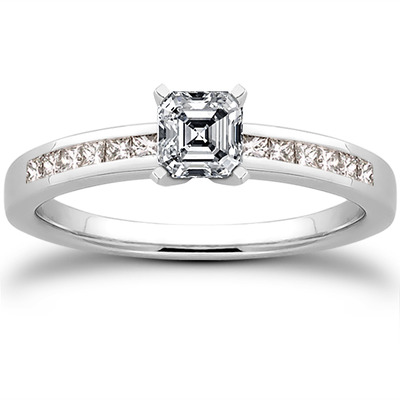 Channel Set Petite Diamond Engagement Ring (0.14 ct. t.w..) - view 13