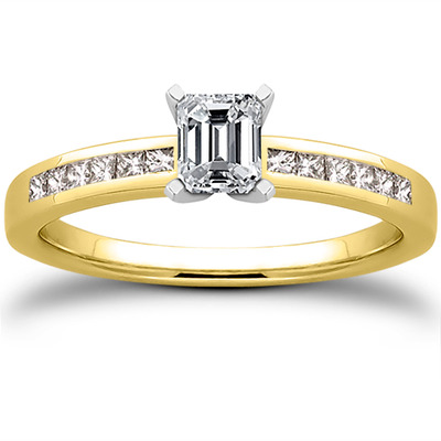 Channel Set Petite Diamond Engagement Ring (0.14 ct. t.w..) - view 10